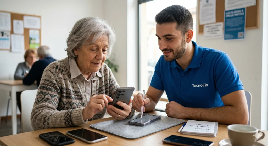 Sessione di consulenza smartphone individuale nel negozio TecnoFix a Darfo Boario Terme
